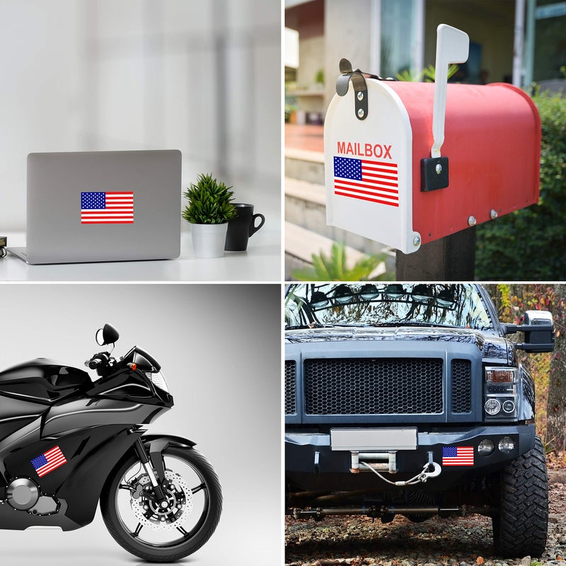 Venicor 3PC Reflective American Flag Sticker - 5x3 Inches - American Flag Decal Stickers for Car Bumper Truck Window Small Auto Vehicles Helmet - USA Patriotic Stripe Vinyl Outdoor - Image 5